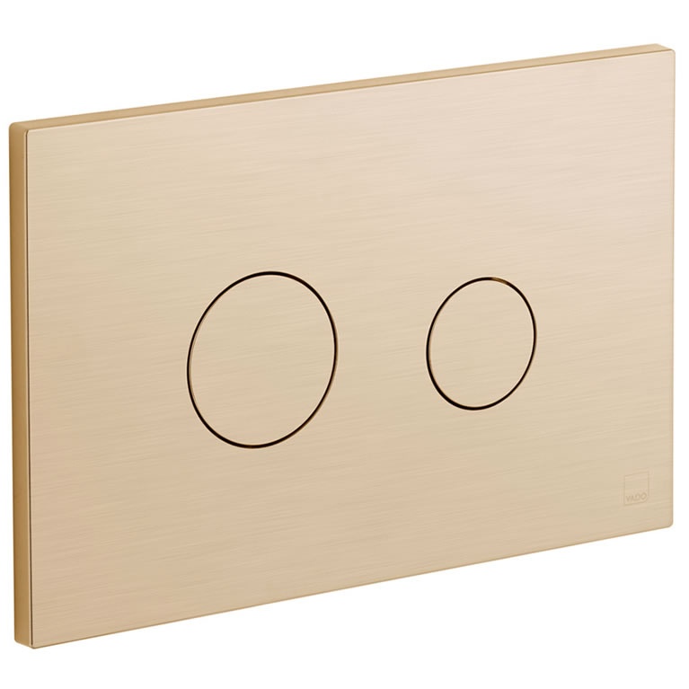 Vado Brushed Gold Round Dual Flush Plate Sanctuary Bathrooms